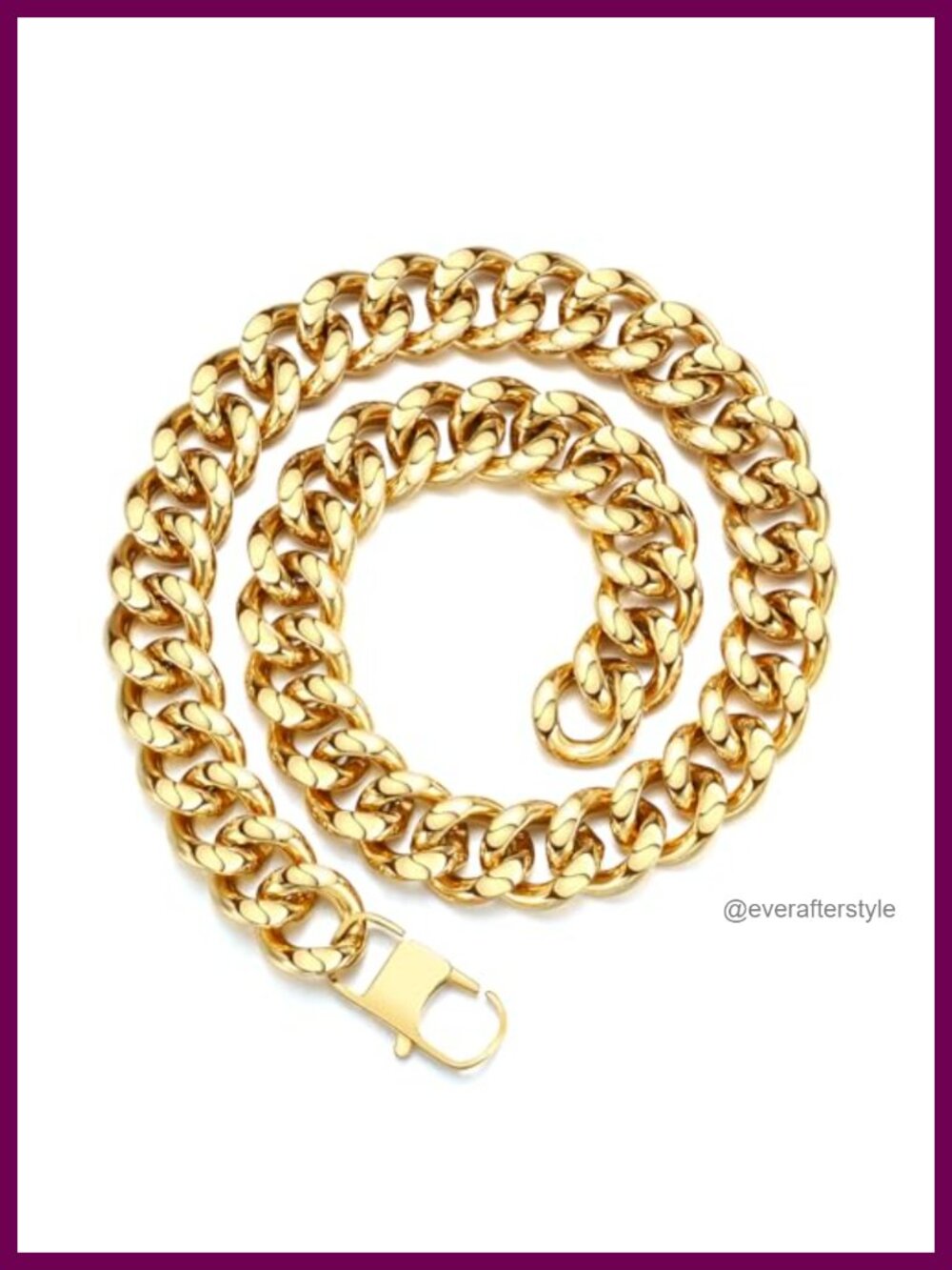 Cuban Link Chain Necklace Stainless Steel Chunky 8mm 16"